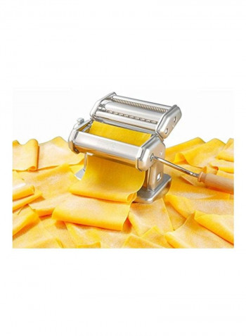 Steel Pasta Maker Machine Silver/Brown 8.1x7.2x6.2inch
