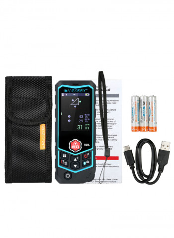 8-Piece Handheld Digital Portable Laser Distance Meter Set Black/Blue