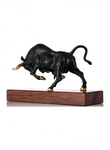 Vigorous Bull Sculpture Black/Brown/Gold 12.6x7.9x3.9inch