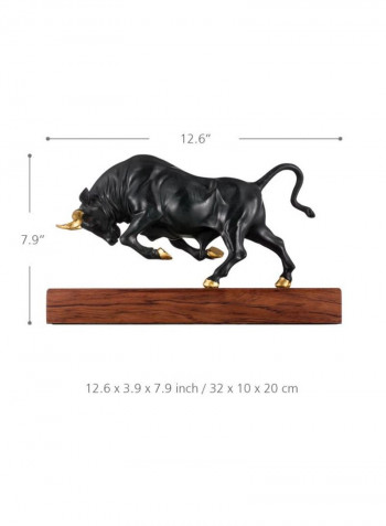 Vigorous Bull Sculpture Black/Brown/Gold 12.6x7.9x3.9inch