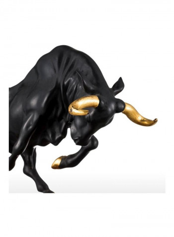 Vigorous Bull Sculpture Black/Brown/Gold 12.6x7.9x3.9inch