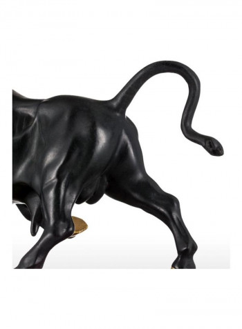 Vigorous Bull Sculpture Black/Brown/Gold 12.6x7.9x3.9inch
