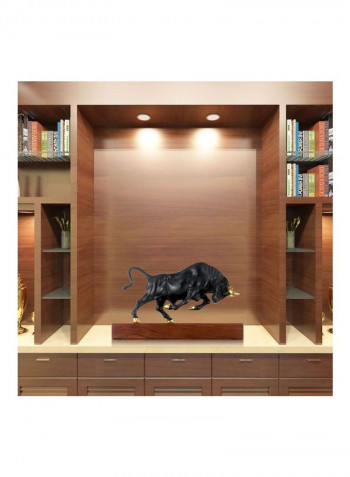 Vigorous Bull Sculpture Black/Brown/Gold 12.6x7.9x3.9inch
