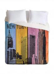 Irena Orlov New York Downtown Duvet Cover Polyester Pink/Black/Orange Queen
