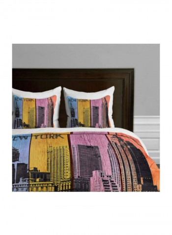 Irena Orlov New York Downtown Duvet Cover Polyester Pink/Black/Orange Queen