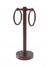 2 Ring Vanity Top Towel Holder Brushed Bronze 12x5x5inch