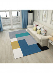Geometrical Pattern Anti-Slip Carpet Multicolour 140x200centimeter