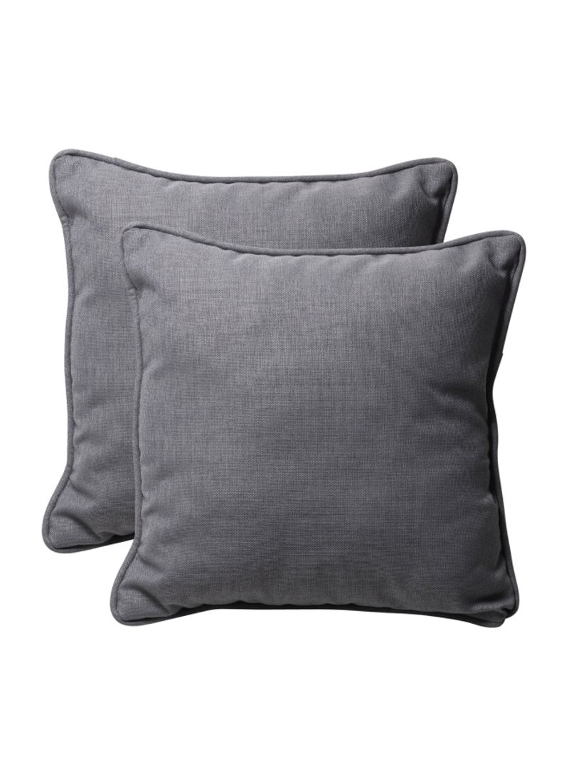 2-Piece Throw Pillow Grey 18.5x18.5inch