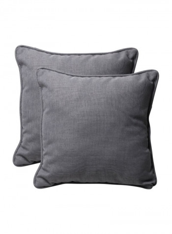 2-Piece Throw Pillow Grey 18.5x18.5inch