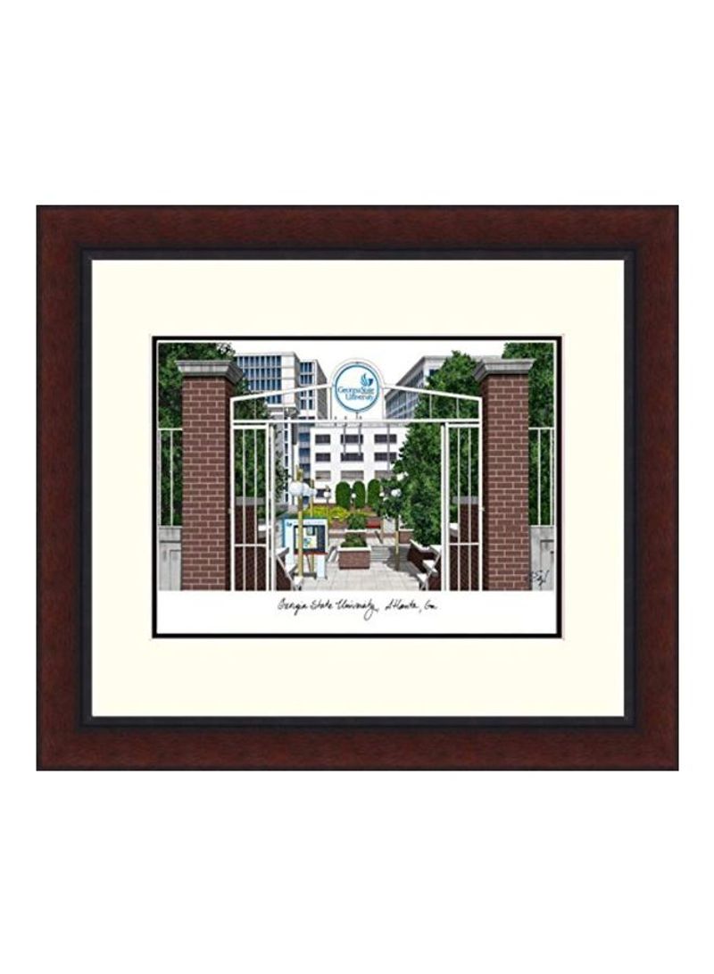 Georgia State University Legacy Alumnus Framed Lithographic Print Brown/Green/White 18x16inch