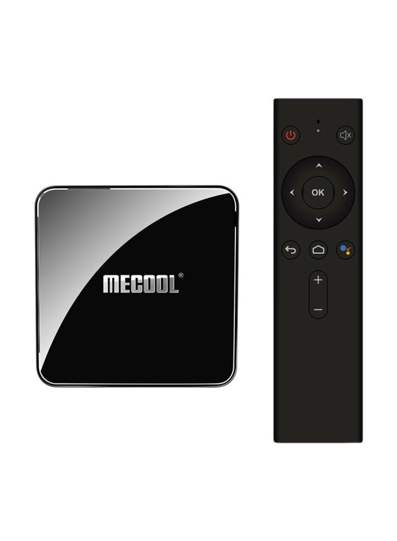 4K Ultra HD Smart Android TV Box With Remote Control KM3 Black/Silver