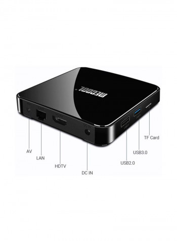 4K Ultra HD Smart Android TV Box With Remote Control KM3 Black/Silver