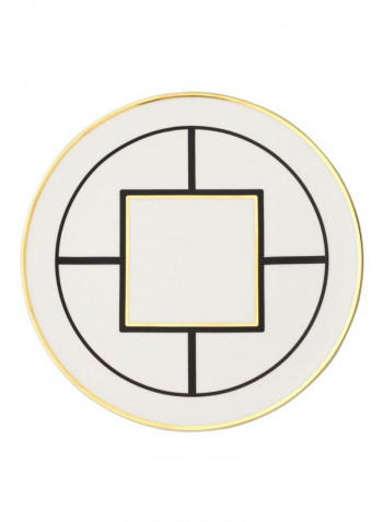 Metrochic Cakeplate White/Gold/Brown 33centimeter