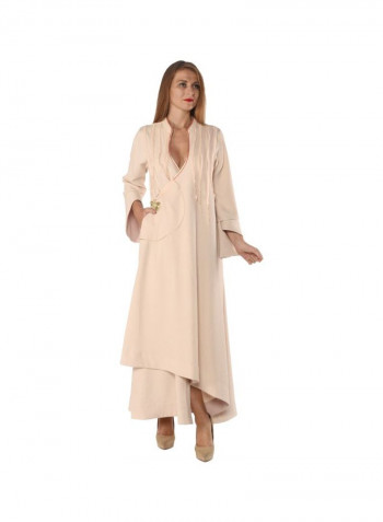 Solid Maxi Dress Peach/Gold