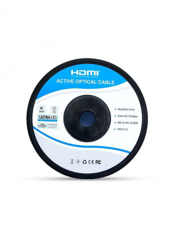 AOC Fibre HDMI to HDMI 2.0V 4K Cable 100meter Black