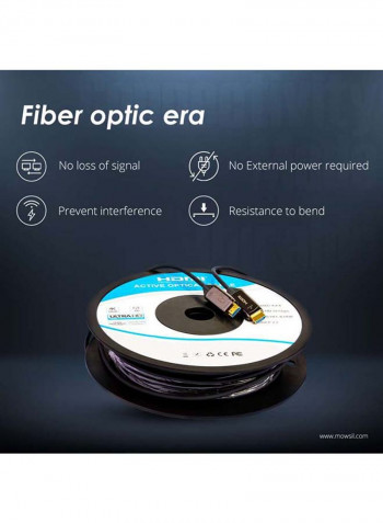 AOC Fibre HDMI to HDMI 2.0V 4K Cable 100meter Black