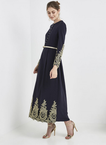 Long Sleeve Maxi Dress Navy
