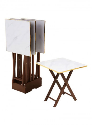 4-Piece Portable Table Set White