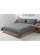 3-Piece Belgian Flax Linen Quilt Set Linen Grey 220x240cm