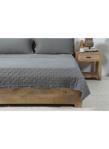 3-Piece Belgian Flax Linen Quilt Set Linen Grey 220x240cm