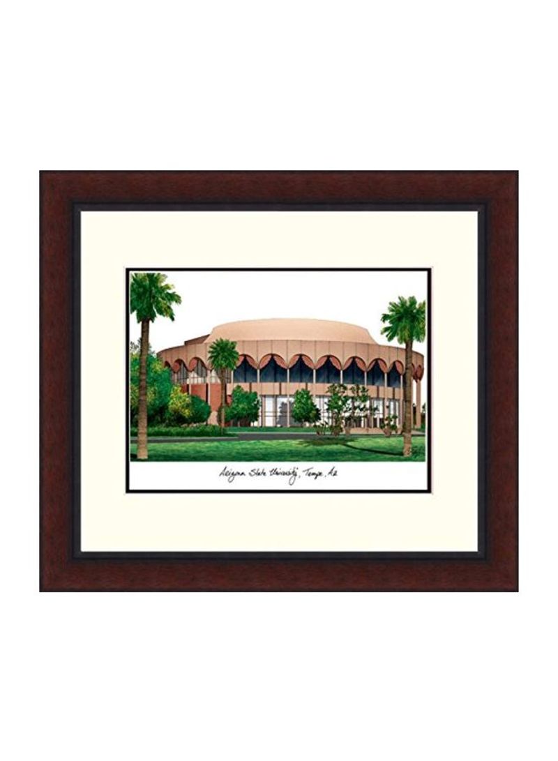 Decorative Arizona State University Legacy Wall Poster With Frame White/Brown/Green 18x16inch