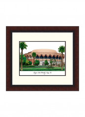 Decorative Arizona State University Legacy Wall Poster With Frame White/Brown/Green 18x16inch