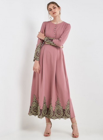 Long Sleeve Maxi Dress Old Rose