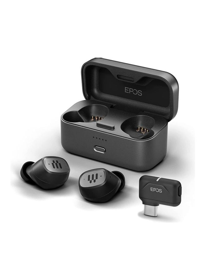 Sennheiser GTW 270 Hybrid Closed Acoustic Wireless Earbuds With Dongle For PS4/PS5/XOne/XSeries/NSwitch/PC Black