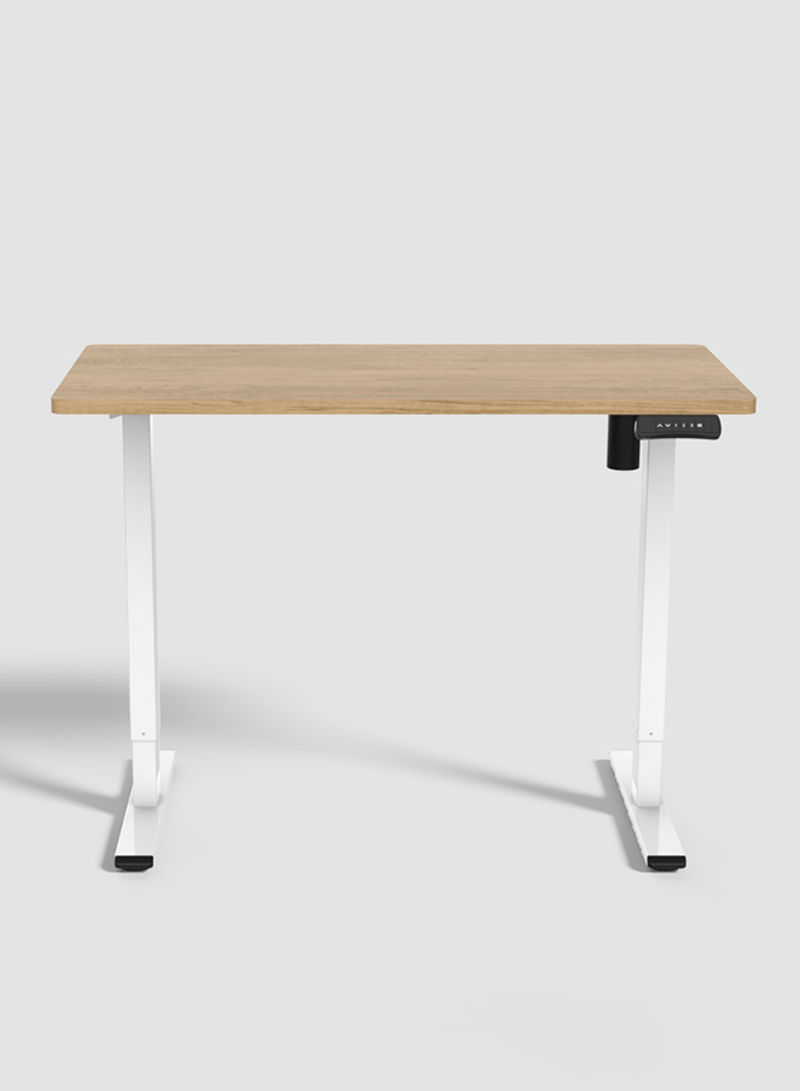 2-Leg Wooden Desk Table With Single Motor White/Oak