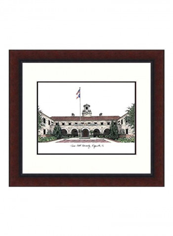 Kingsville University Legacy Alumnus Framed Lithographic Print Brown/White/Green 18x16inch