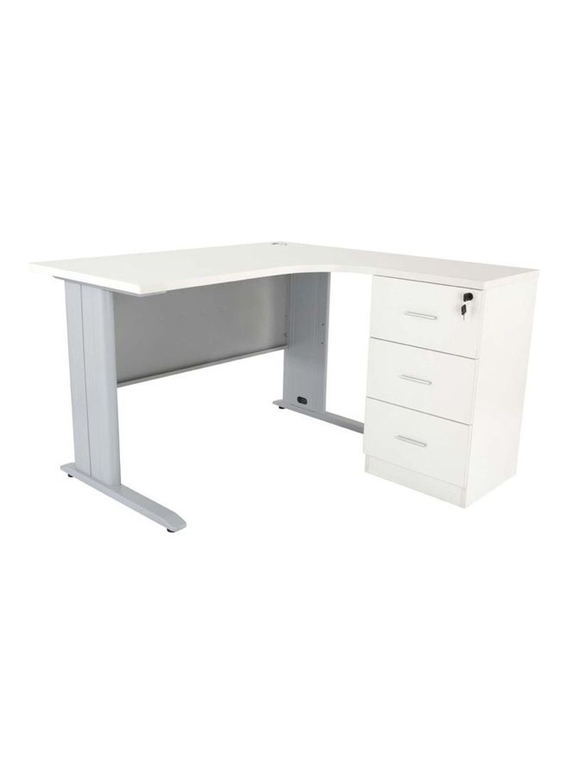 Stazion Modern Office Workstation Desk White 120x75x160cm