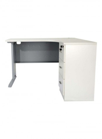 Stazion Modern Office Workstation Desk White 120x75x160cm