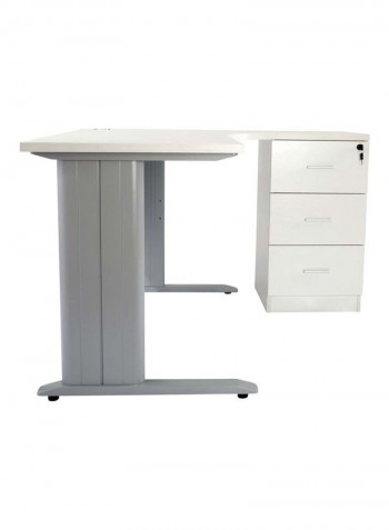 Stazion Modern Office Workstation Desk White 120x75x160cm