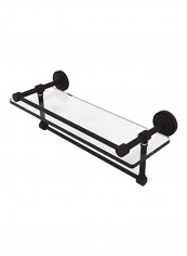 Gallery Towel Bar Glass Shelf Clear/Black 16inch