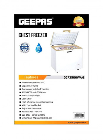 High Efficient Chest Freezer 300L 350 l 155 W GCF3006WAH White