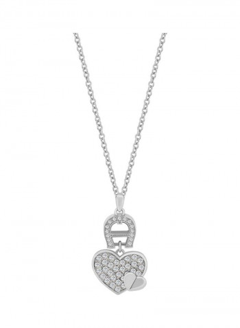 Stone Studded Heart Shaped Pendant Necklace