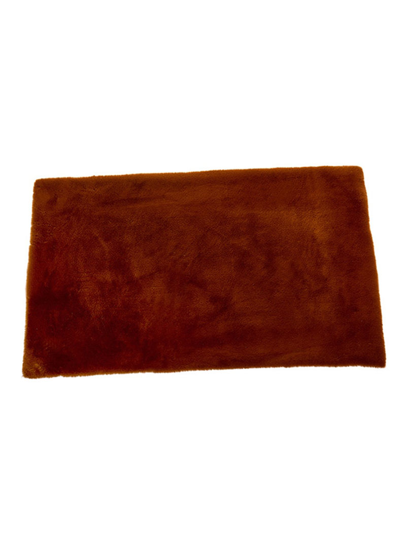 Solid Color Wear Resistant Rug Brown 50x60centimeter