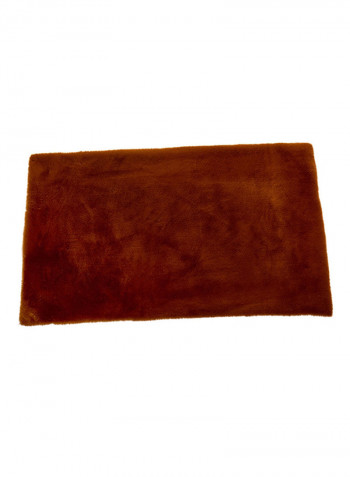 Solid Color Wear Resistant Rug Brown 50x60centimeter
