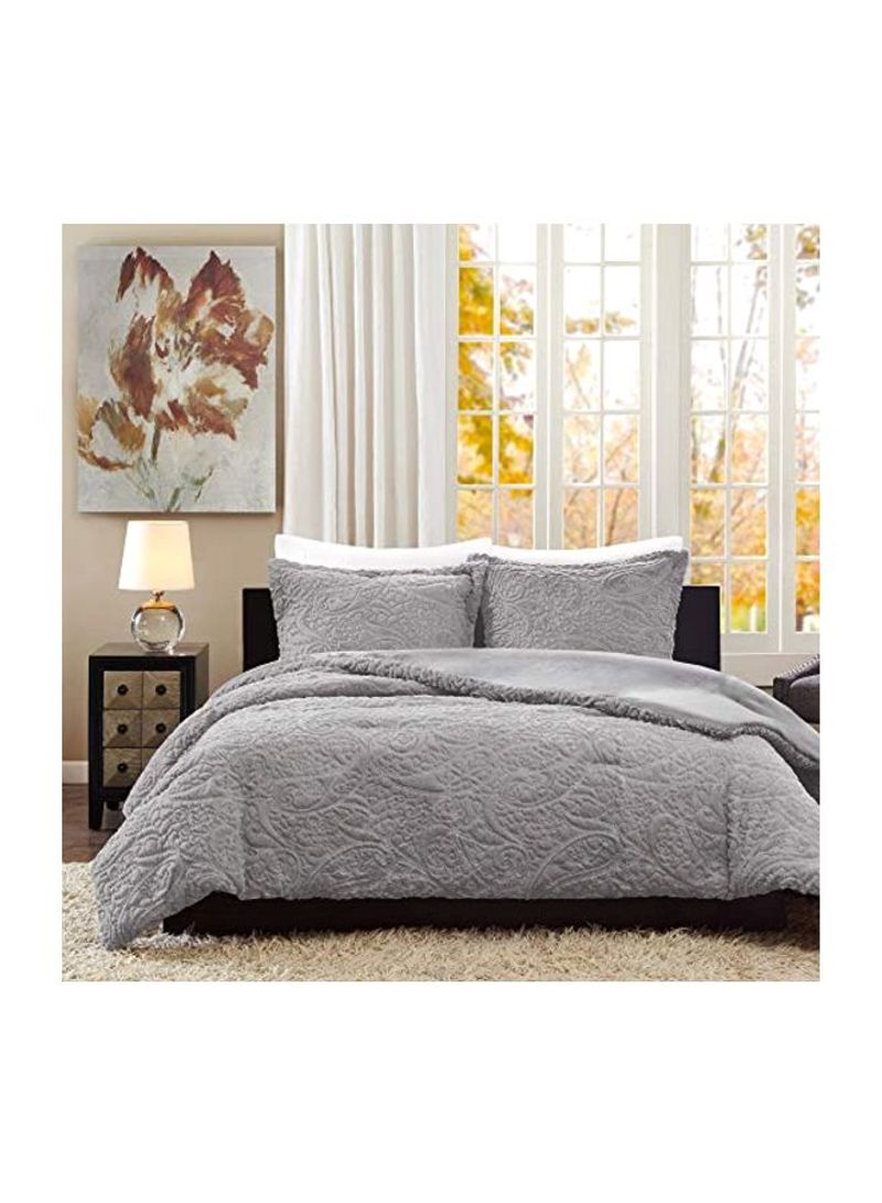 Bedroom Comforters Polyester Grey Full/Queen