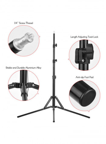 Portable Photography Light With Stand Black/White