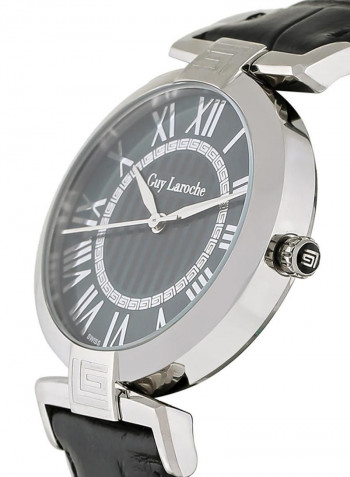 Women's Black Mother Of Pearl Dial Leather Band Watch - SL2008-01