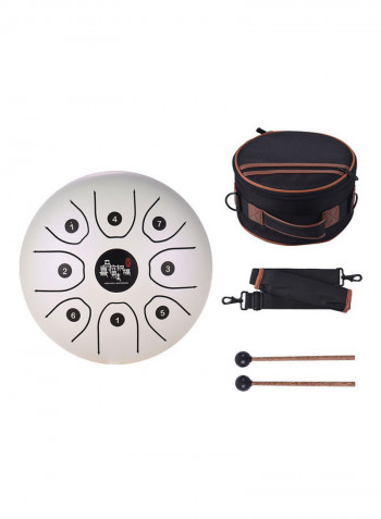 8-Tone Steel Tongue Drum With Carry Bag