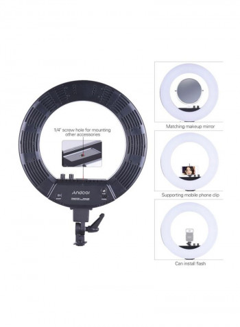 Bi-Colour LED Photography Ring Light White/Black