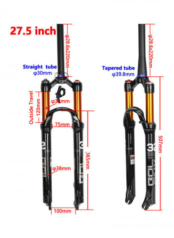 Mountain Bicycle Suspension Fork Magnesium Alloy 26/27.5/ 29 Inch Fork 75*75*75cm