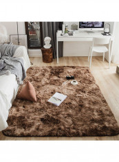 Fluffy Design Modern Style Durable Carpet Brown 190X230centimeter