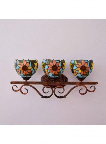 Sun Flower Glass Three Heads Front Decoration Light Multicolour