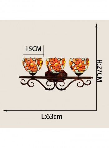 Sun Flower Glass Three Heads Front Decoration Light Multicolour