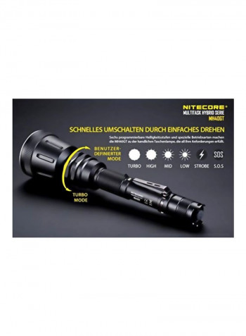 Tactical Flashlight With Batteries Black 6.02x1.34x1inch