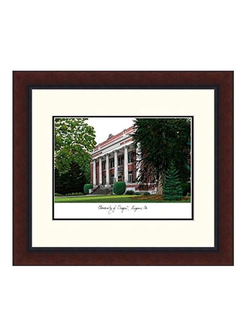 University Of Oregon Legacy Alumnus Lithographic Photo With Frame Brown/Black 16x18inch
