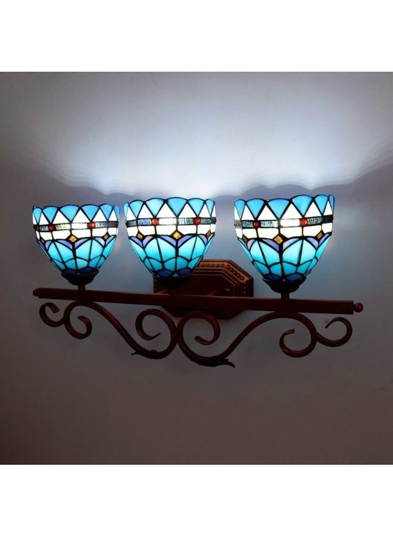 Three Heads Wall Lamp Blue/White 65 x 29 x 22centimeter